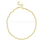 Brass Twist Wave Link Chain Necklace for Women, Golden, 15.75 inch(40cm)(DN6472-1)