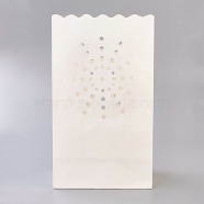 Hollow Candle Paper Bag, Paper Lantern, Home Wedding Party Supplies, Sun, White, 26x15x9cm(CARB-WH0007-02)