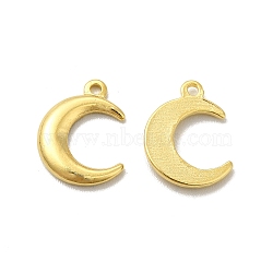 Brass Charms, Cadmium Free & Lead Free, Long-Lasting Plated, Double Horn/Crescent Moon Charm, Real 24K Gold Plated, 12x9x1.5mm, Hole: 1mm(KK-H442-35G)