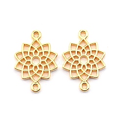 Baroque Style Zinc Alloy Connector Charms, Cadmium Free & Lead Free, Lotus, Light Gold, 20x14x1.4mm, Hole: 1.2mm(FIND-TAC0015-05LG)