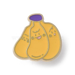 Cute Banana Enamel Pins, Zinc Alloy Brooches for Backpack Clothes, Gold, 29x27.5mm(JEWB-S041-01J-G)