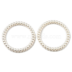 ABS Imitation Pearl Connector Charms, Ring Links, White, 48x5mm(OACR-K001-30A)