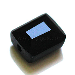 Imitation Austrian Crystal Beads, Grade AAA, Faceted, Rectangle, Black, 6x8x4mm, Hole: 0.7~0.9mm(SWAR-F060-8x6mm-23)