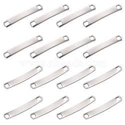 304 Stainless Steel Links Connectors, Rectangle, Stainless Steel Color, 33.5x5x1mm, Hole: 3x3mm, 60pcs/box(STAS-UN0004-86P)