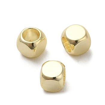 Brass Spacer Beads, Cube, Real 14K Gold Plated, 4x4x4mm, Hole: 2.8mm