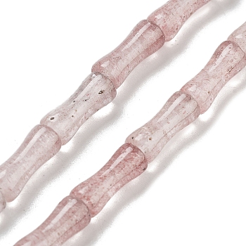Natural Strawberry Quartz Beads Strands, Bamboo Joint, 12x5x4mm, Hole: 1mm, about 32pcs/strand, 14.96''(38cm)