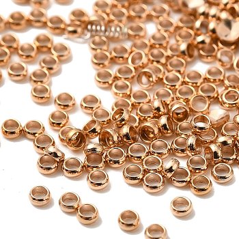 201 Stainless Steel Spacer Beads, Rondelle, Rose Gold, 2x1mm, Hole: 1mm