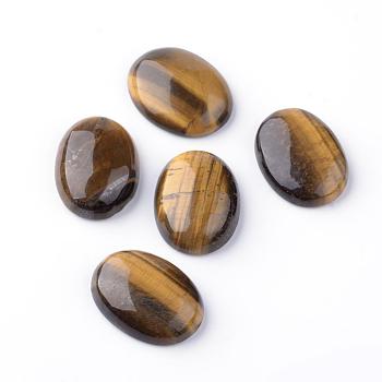 Natural Yellow Tiger Eye Cabochons, Oval, 25x18x7mm