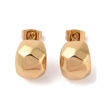 304 Stainless Steel Stud Earrings, for Women, PVD Vacuum Plating, Golden, 12.6x9.9mm