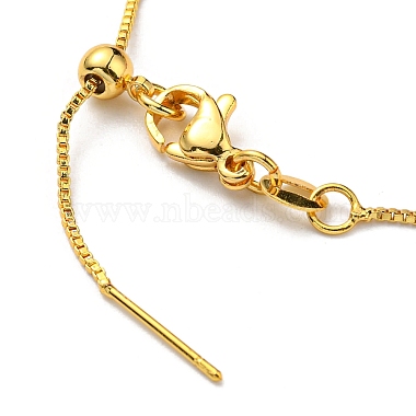 Bracelet coulissant en émail cœur avec mauvais œil avec chaînes vénitiennes(BJEW-G675-01G-01)-3