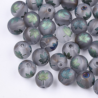 Cadet Blue Round Glass Beads
