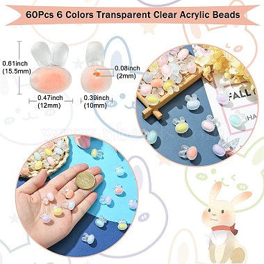 60Pcs 6 Colors Transparent Clear Acrylic Beads(FACR-CJ0001-10)-2