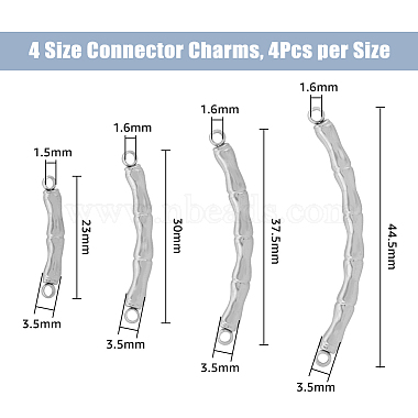 dicosmetic 16pcs 4 styles 304 breloques de connecteur en acier inoxydable(STAS-DC0013-62)-2
