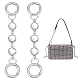 Flat Round Faceted Glass & Alloy Link Purse Strap Extenders(HJEW-AB00197)-1