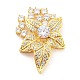 Brass Pave Clear Cubic Zirconia Side Charms(KK-P243-05G)-1