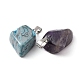 10 個 5 スタイルの天然石と合成石のミックス ジェムストーン ペンダント(G-YW0001-37)-2