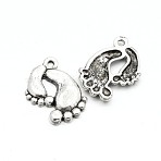 Tibetan Style Alloy Baby Feet Pendants, Cadmium Free & Lead Free, Antique Silver, 20x17x3mm, Hole: 1mm, about 500pcs/1000g(PALLOY-E380-33-LF)