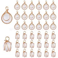 20 Pieces Opal Cat Eye Charms for Jewelry Making Copper Opal Round Beads Pendant for Necklace Bracelet Making, White, 10~12mm, Hole: 2mm, 10Pcs/size(JX563A)