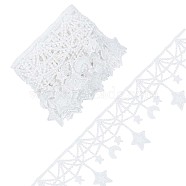 Moon Star Polyester Lace Trim, Clothing Accessories, for Sewing and Art Craft Decoration, White, 4-1/4 inch(108mm)(OCOR-WH0080-56B)