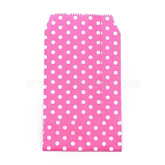 Kraft Paper Bags, No Handles, Storage Bags, White Polka Dot Pattern, Wedding Party Birthday Gift Bag, Deep Pink, 15x8.3x0.02cm(CARB-I001-04F)
