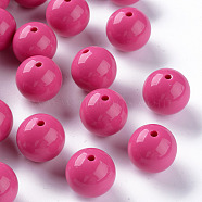 Opaque Acrylic Beads, Round, Camellia, 20x19mm, Hole: 3mm(X-MACR-S370-C20mm-A13)