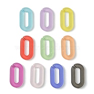 Transparent Frosted Acrylic Linking Rings, Quick Link Connectors, Oval, Mixed Color, 20.5x11x2.8mm, Inner Diameter: 13x4mm, about 1250pcs/500g(OACR-B017-04B)