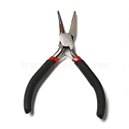 (Defective Closeout Sale: Rusty) Carbon Steel Jewelry Pliers, Round Nose and Flat Forming Pliers, Polishing, One Groove Side, 11.4x8.8x0.9cm(PT-XCP0001-10)