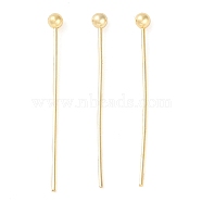 Brass Ball Head Pins, for Jewelry Making, Real 18K Gold Plated, 19.5~20.5x0.3mm, Head: 1.8mm(KK-N254-49B-G)