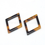 Cellulose Acetate(Resin) Charms, Rhombus, Goldenrod, 21x15.5x2.5mm, Hole: 1.5mm(X-KY-S124A-A301)