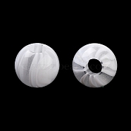 Resin European Beads, Large Hole Round Beads, White, 13x12mm, Hole: 4.8mm(RESI-Z030-05G)