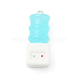 Funny 3D Resin Pendants, with Iron Loop, Water Dispenser Pattern, 32x12.5x12.5mm, Hole: 2mm(FIND-B012-07A)
