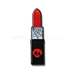 Halloween Printed Acrylic Pendants, Lipstick Charm, Skull Pattern, 45.5x11x2mm, Hole: 1.6mm(MACR-G060-02C)