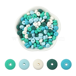 Handmade Polymer Clay Beads, for DIY Jewelry Crafts Supplies, Flat Round, Mixed Color, 6x3mm, Hole: 1.5mm(CLAY-YW0001-88D)