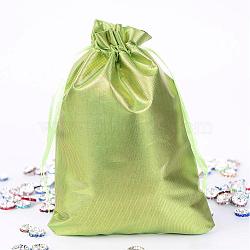 Rectangle Cloth Bags, with Drawstring, Green Yellow, 17.5x13cm(X-ABAG-R007-18x13-10)