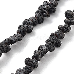 Natural Lava Rock Beads Strands, Frosted, Nuggets, 2.5~3.5x4~8x4~8mm, Hole: 0.8mm, 16.14 inch(41cm)(G-H303-C28)