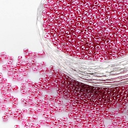 12/0 Glass Seed Beads, Inside Colours & Lustered, Purple, about 2mm in diameter, about 30000pcs/pound(SDB2209)