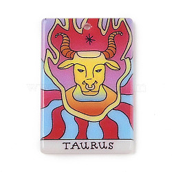 Acrylic Pendants, Constellation Tarot, Taurus, 38.5x25.5x2mm, Hole: 2mm(MACR-U002-01A-06)