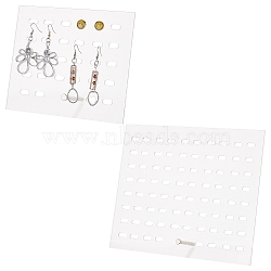 FINGERINSPIRE 2 Sets 2 Styles Detachable Transparent Acrylic Earring Display Stands, with Platinum Tone Alloy Holder, Rectangle, Clear, 13~20x15~23x0.25cm, Hole: 12x6mm, 2pcs/set, 1 set/style(EDIS-FG0001-53)