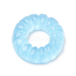 Resin Cabochons, Donut, Light Sky Blue, 17x4mm(CRES-N015-02B)