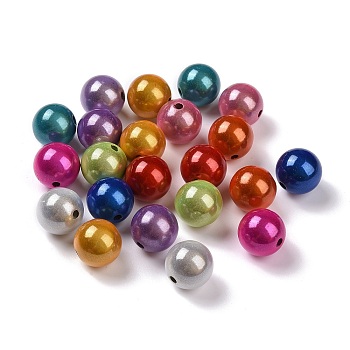 Spray Painted Acrylic Beads, Miracle Beads, Round, Bead in Bead, Mixed Color, 16x16x16mm, Hole: 2.2mm