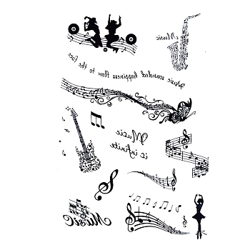 Clear Silicone Stamps, for DIY Scrapbooking, Photo Album Decorative, Cards Making, Musical Note, 150x105mm