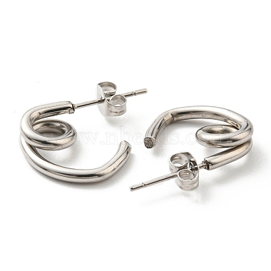 304 Stainless Steel Knot Stud Earrings for Women(EJEW-F319-02P)-3