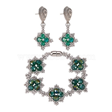 Green Glass Bracelets & Earrings