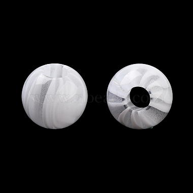 White Round Resin European Beads