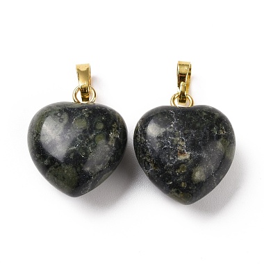 Golden Heart Kambaba Jasper Pendants