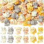 60Pcs Resin Cabochons, Cat Shape, Mixed Color, 25~27x20~24x10~11mm(RESI-CJZ0001-07)