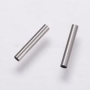 304 Stainless Steel Tube Beads, Stainless Steel Color, 10x1.5mm, Hole: 1mm(X-STAS-P161-01-10mm)