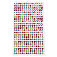 Self Adhesive Acrylic Rhinestone Stickers, Round Pattern, for DIY Scrapbooking and Craft Decoration, Colorful, 200x95mm(STIC-PW0012-01A)