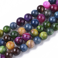 Freshwater Shell Beads Strands, Dyed, Round, Mixed Color, 6.5~7.5mm, Hole: 1mm, about 50pcs/Strand, 13.31 inch~13.58 inch(SHEL-T013-003)