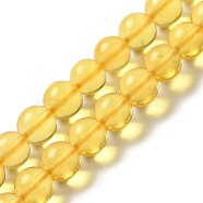 Natural Amber Beads Strands, Round, 6mm, Hole: 0.8mm, about 72pcs/strand, 16.14''(41cm)(G-Q1006-01A)